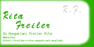 rita freiler business card